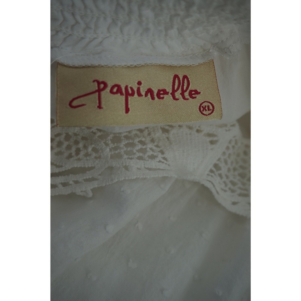 Papinelle Swiss Dot Maxi Nightgown Dress Romantic Cottagecore Boho White Size L - Picture 11 of 12
